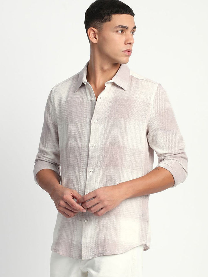 THE BEAR HOUSE Men Slim Fit Checked Casual Shirt