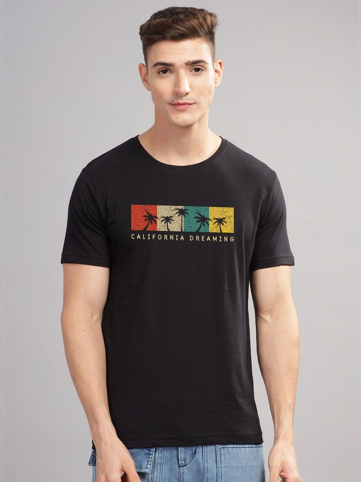 ADRO Typography Printed Round Neck Pure Cotton T-shirt
