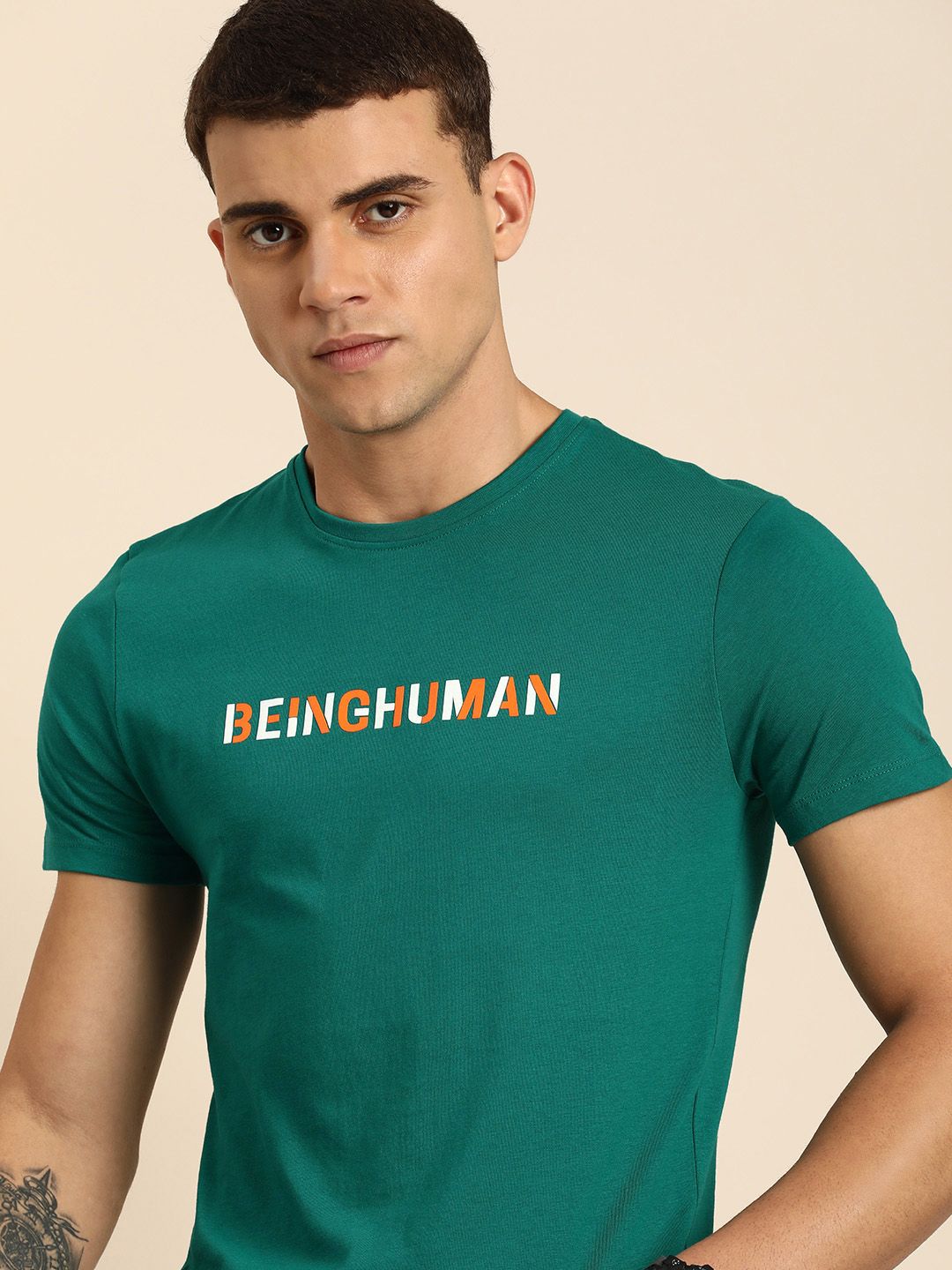 Being Human Typography Printed Pure Cotton T-shirt