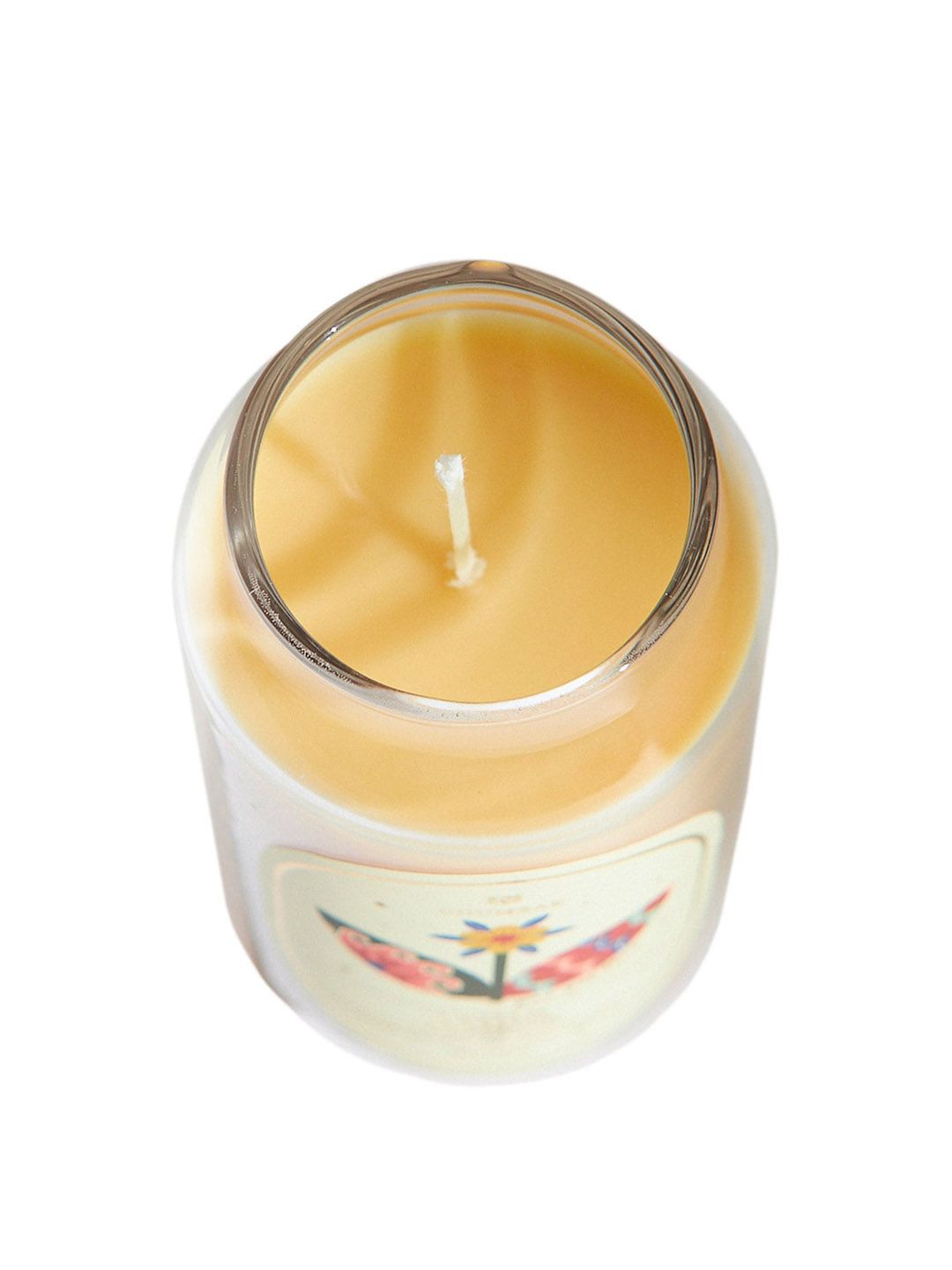 Chumbak Orange & Green Printed Jar Candle