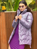 Jalan 9 wanita jaket pepejal lavender cantik