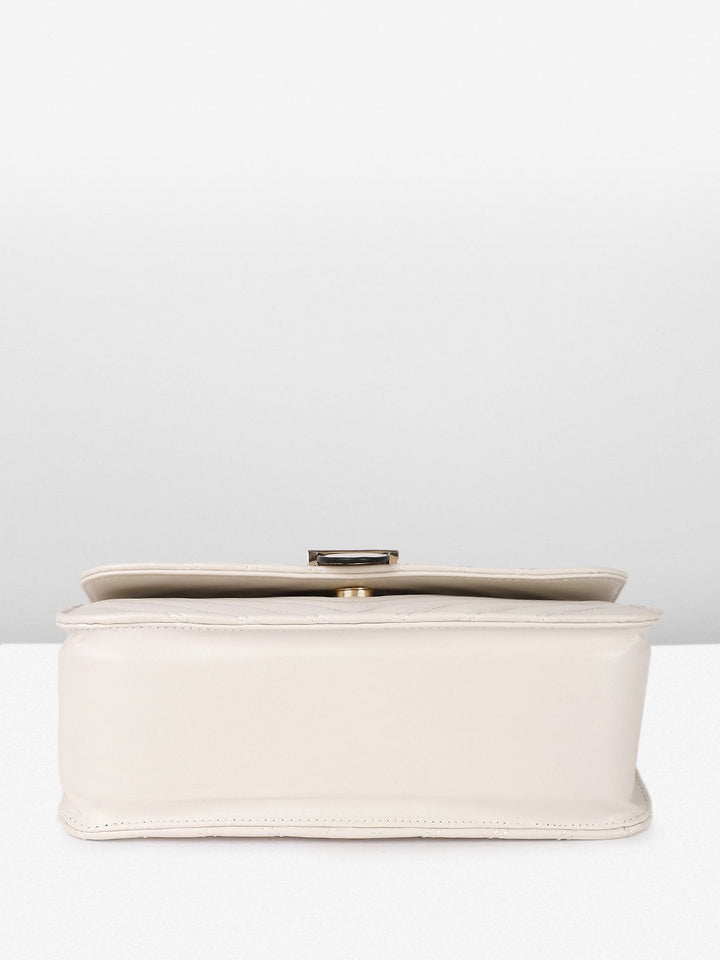 DressBerry Textured Structured Shoulder Bag with Quilted