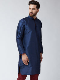 SOJANYA Men Navy Blue Solid Straight Kurta