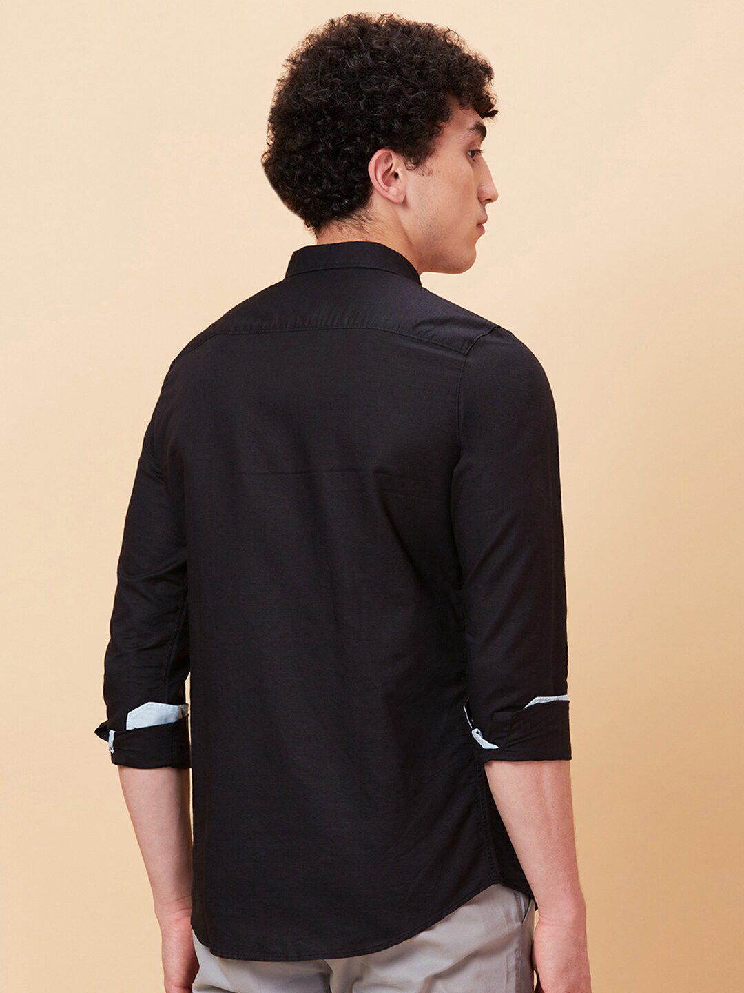 Being Human Button-Down Collar Slim Fit Linen Cotton Casual Shirt