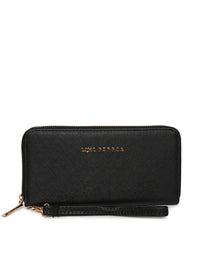 Lino Perros Women Black Solid Zip Around Wallet