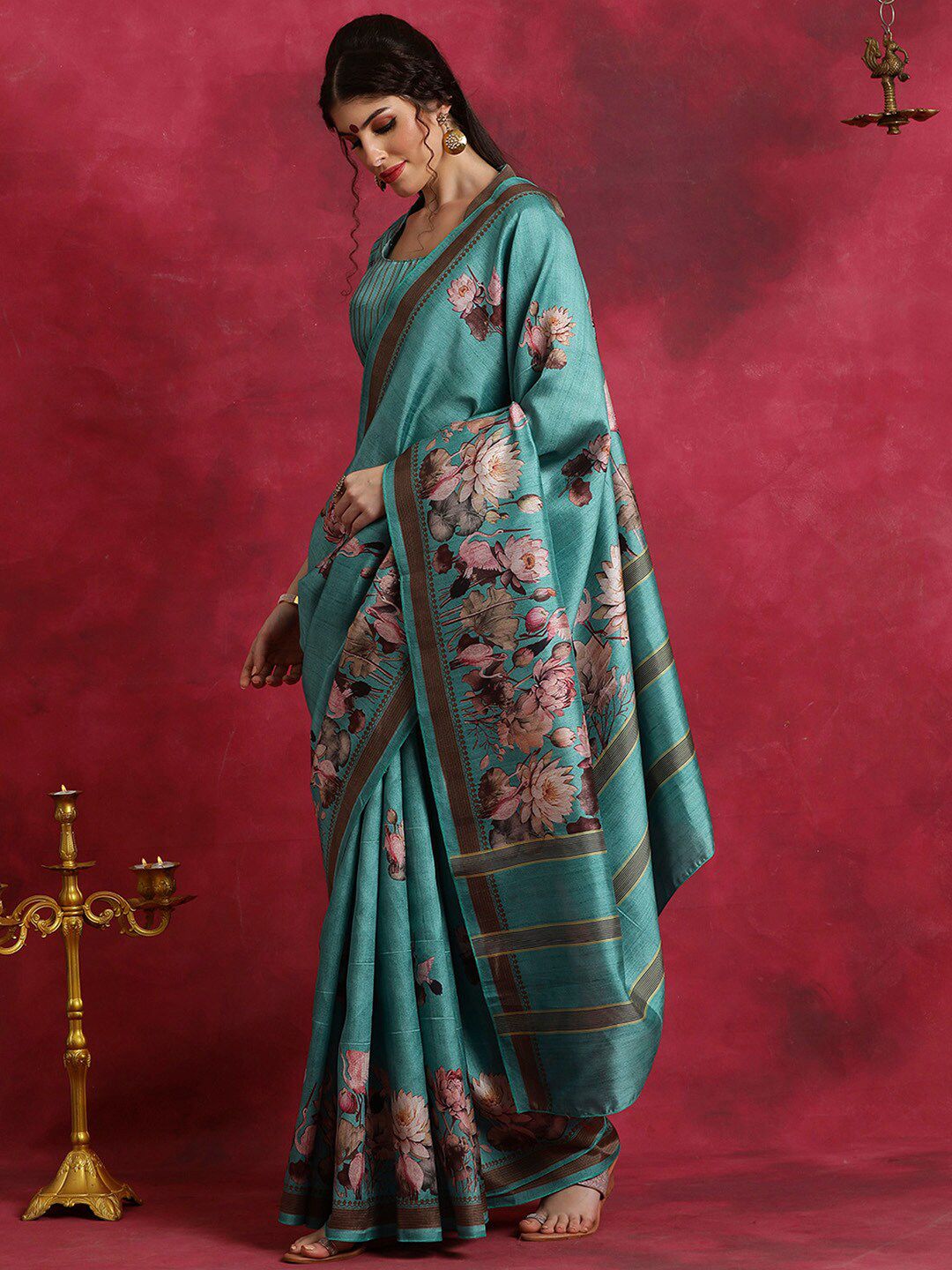 Saree mall Floral Printed Bagh Sarees