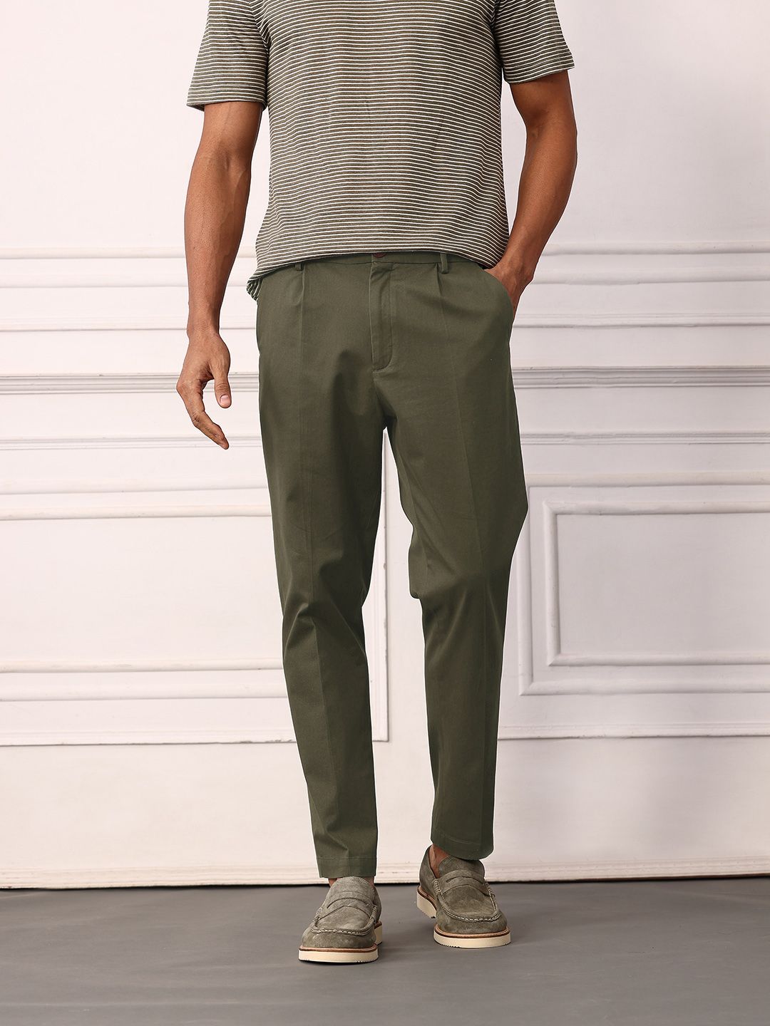 Mr Bowerbird Men Industry Mid-Rise Liberal Fit Chinos