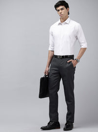 Park Avenue Men Textured Slim Fit Formal Trousers