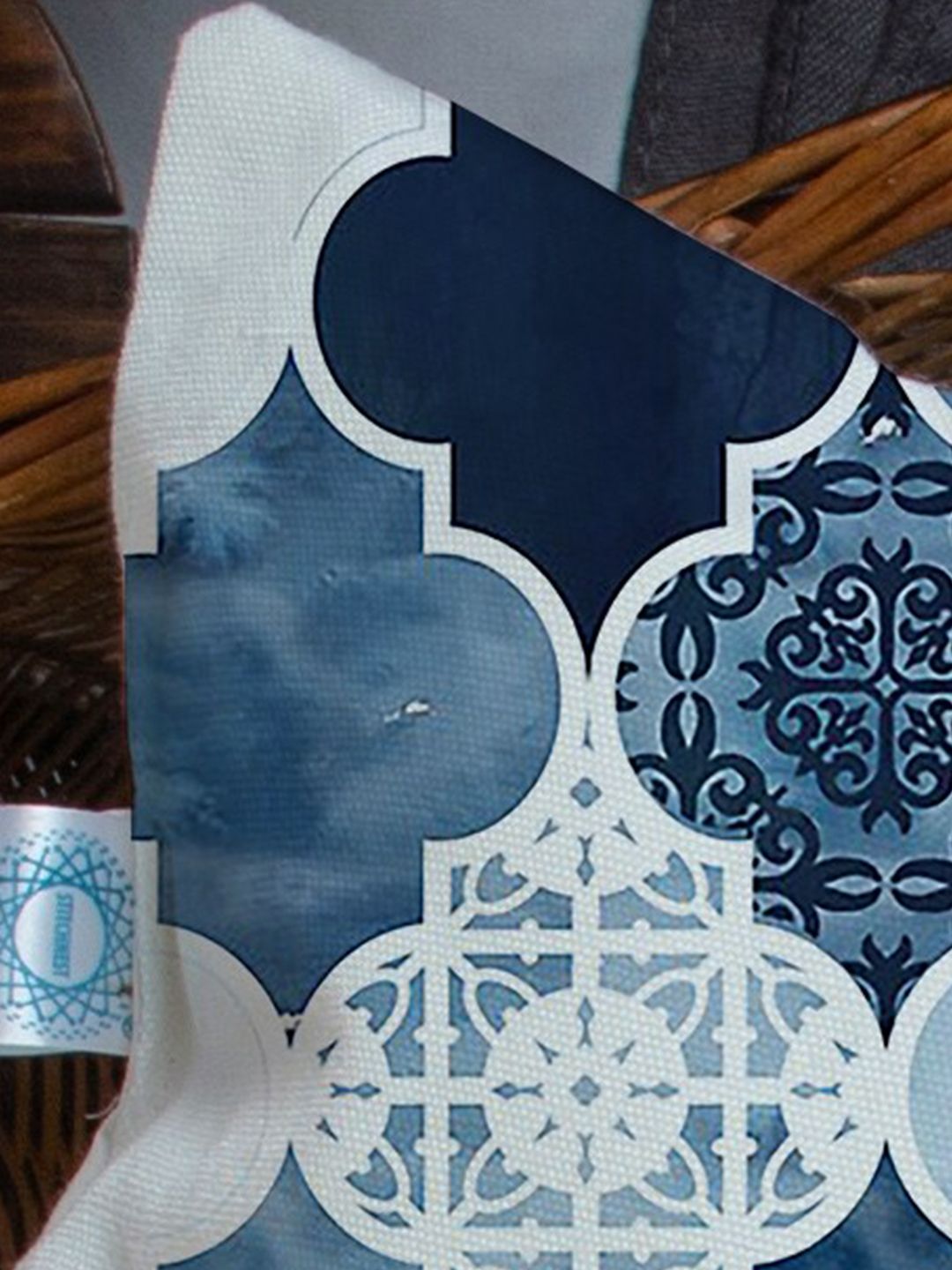 STITCHNEST Blue & Yellow Set of 2 Ethnic Motifs Rectangle Cushion Covers