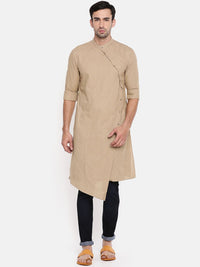 The Indian Garage Co Men Khaki Solid Straight Kurta