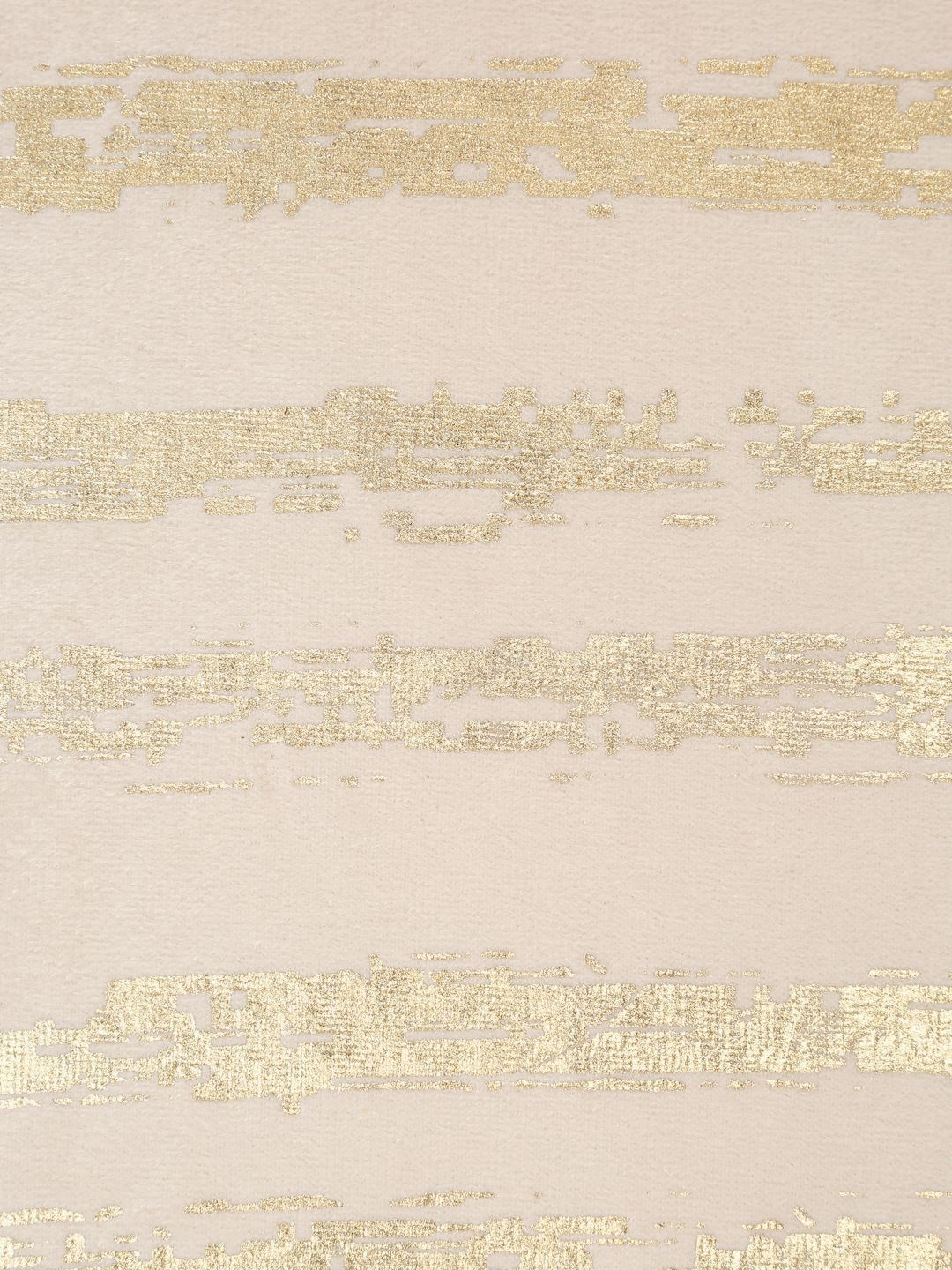 HOSTA HOMES Cream-Coloured & Gold-Toned Set of 5 Striped Velvet Square Cushion Covers