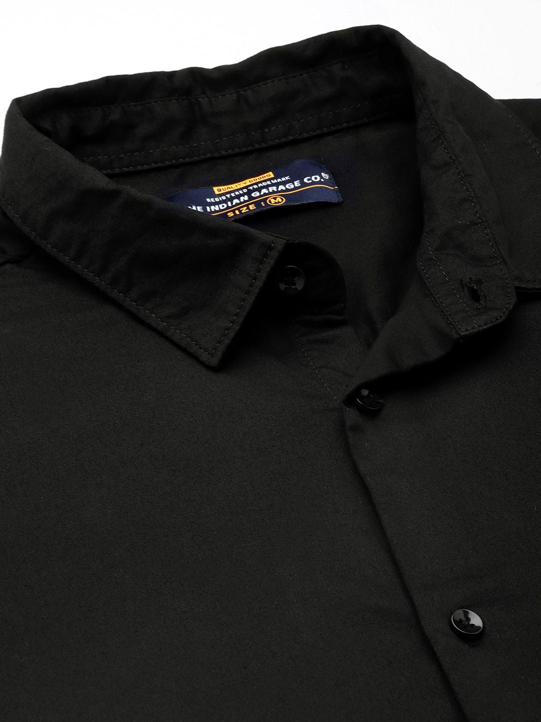 The Indian Garage Co Men Black Solid Comfort Casual Shirt