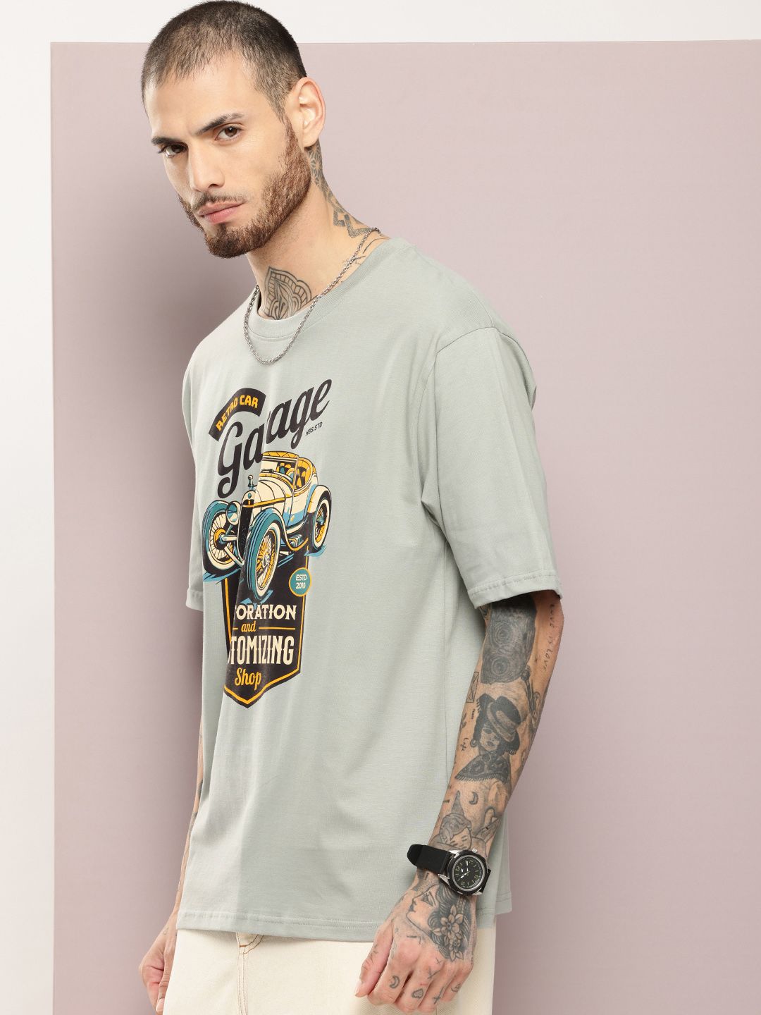 DILLINGER Men Graphic Printed Oversized T-shirt