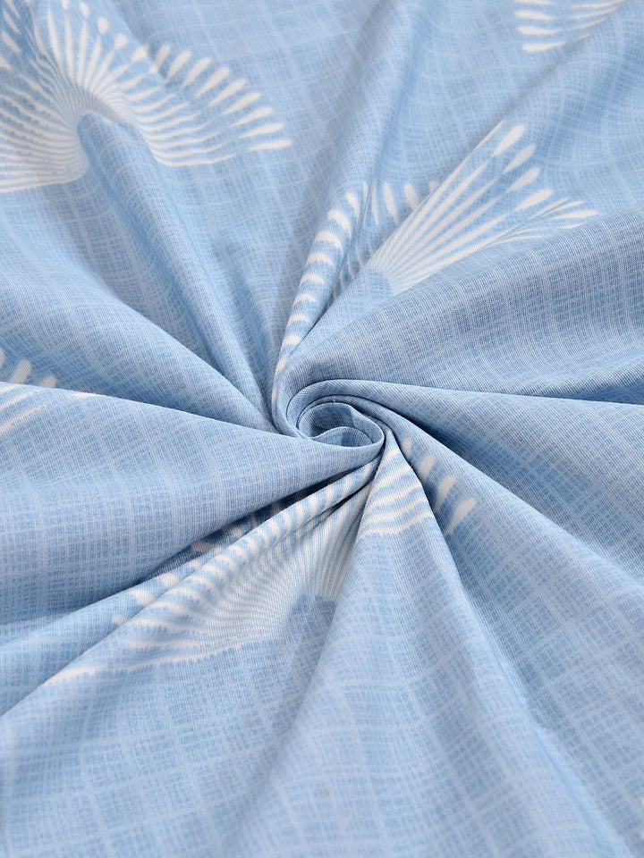 Myntra Elegant Homes Blue Geometric 300 TC Single Bedsheet with 1 Pillow Covers