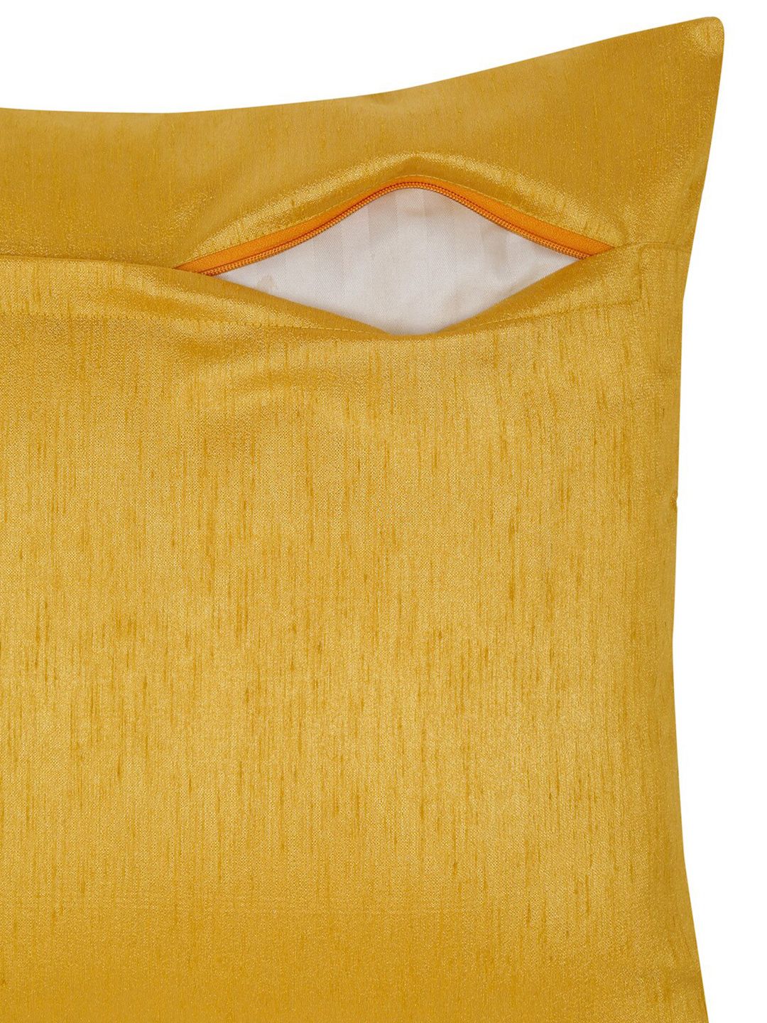 HOSTA HOMES Yellow & Gold-Toned Set of 5 Geometric Square Cushion Covers