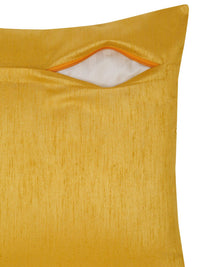 HOSTA HOMES Yellow & Gold-Toned Set of 5 Geometric Square Cushion Covers