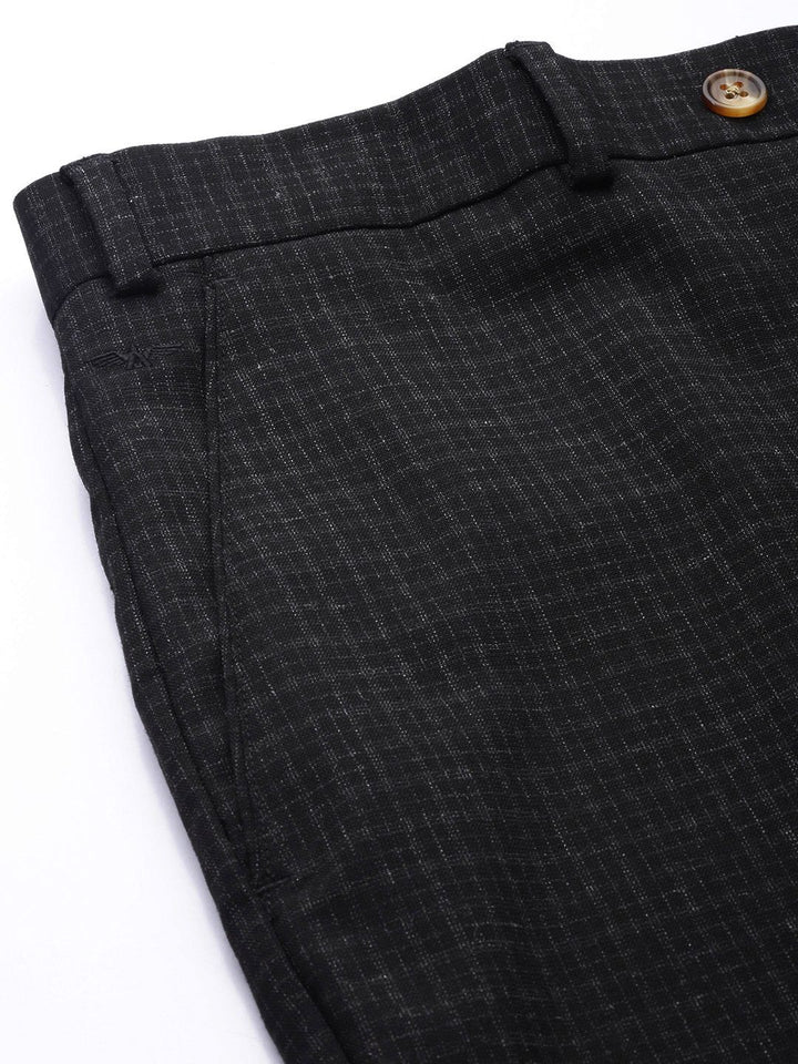 Park Avenue Men Checked Smart Fit Formal Trousers