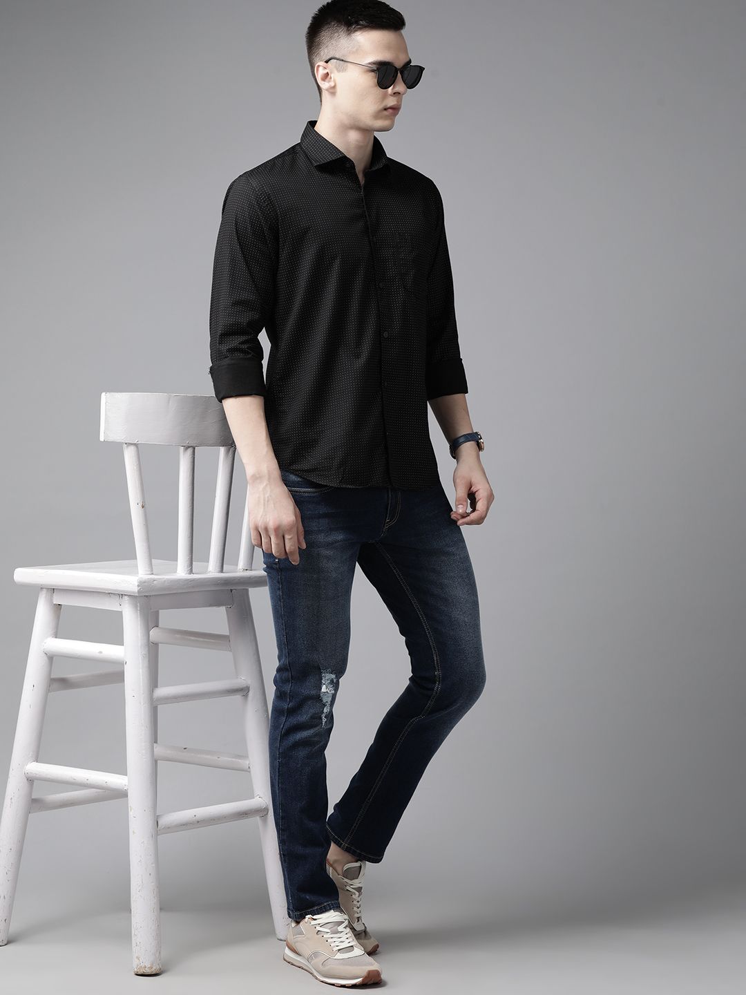 Park Avenue Men Slim Fit Pure Cotton Printed Casual Shirt