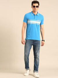 Being Human Striped Polo Collar Pure Cotton T-shirt