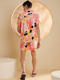 DENNISON The Vacay Mode Geometric Printed Collar Shirt With Shorts