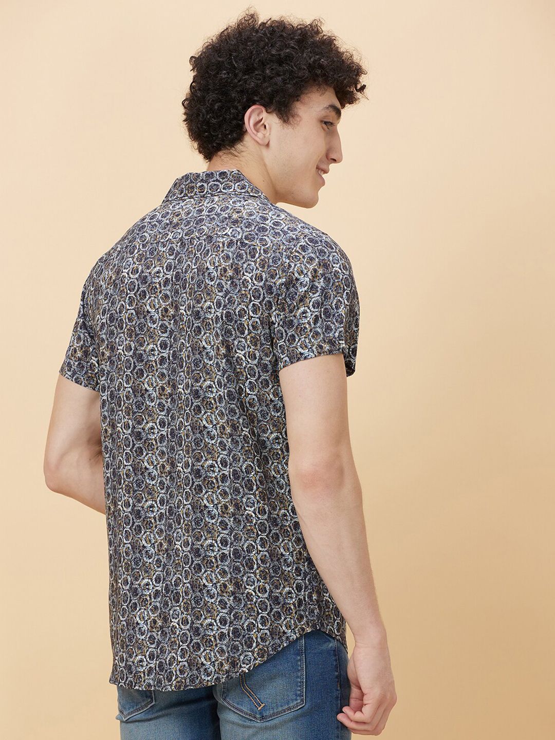 Being Human Slim Fit Geometric Printed Casual Shirt