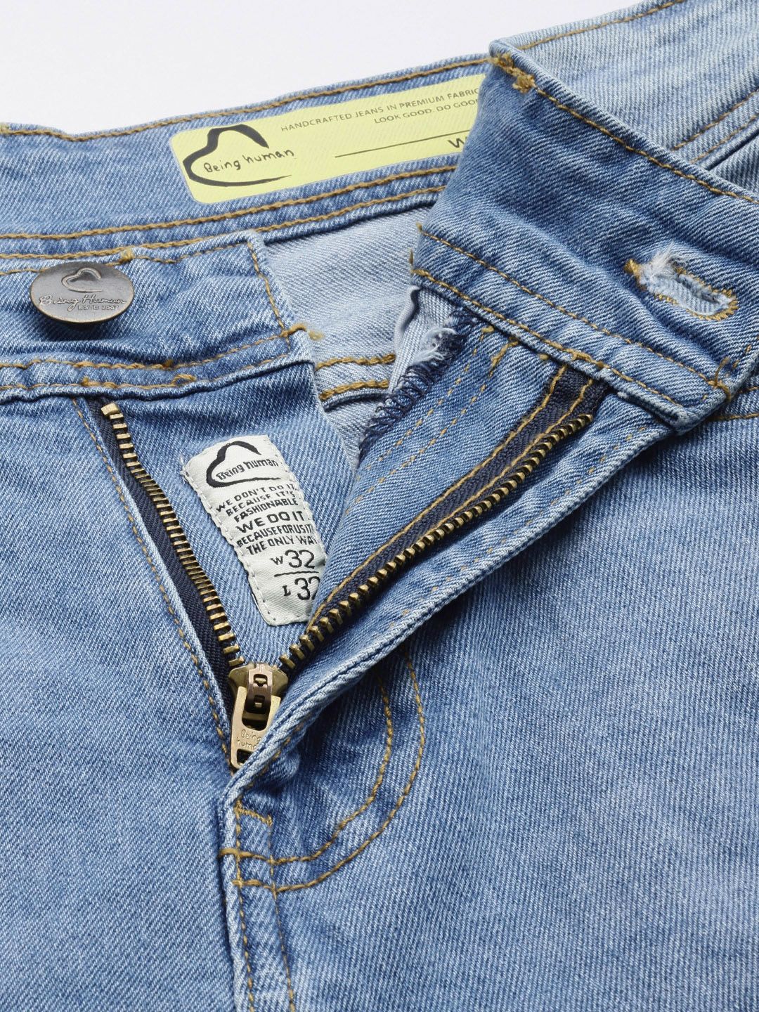 Being Human Men Slim Fit Heavy Fade Stretchable Jeans