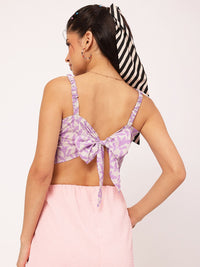 DressBerry Feminine Fusion Bow Strappy Crop Top