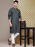House of Pataudi Men Dobby Regular Jashn Kurta with Trousers