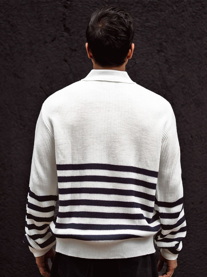 Powerlook Men Striped Polo Collar T-shirt