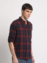 THE BEAR HOUSE Slim Fit Tartan Checked Cotton Casual Shirt
