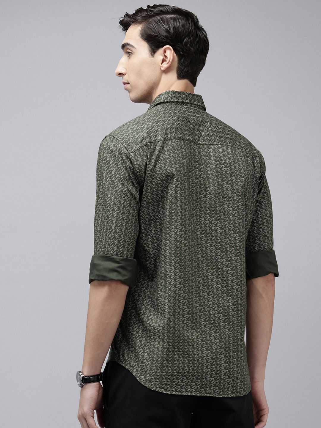 Park Avenue Pure Cotton Slim Fit Geometric Printed Casual Shirt