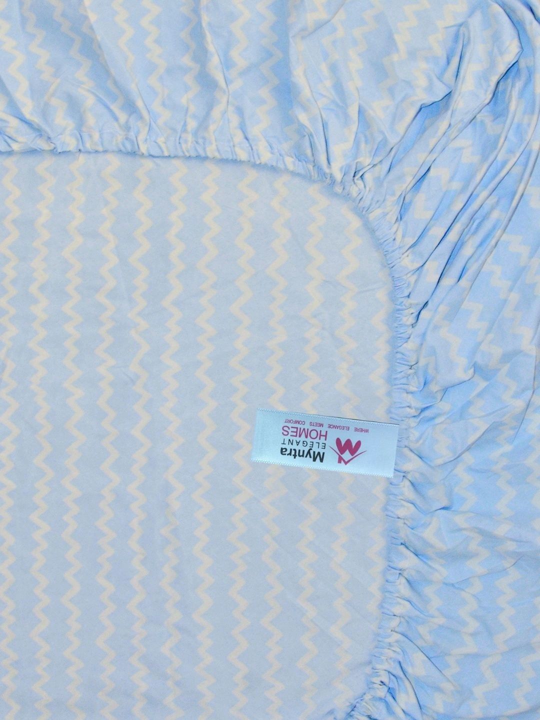 Myntra Elegant Homes Blue 300 TC Single Bedsheet with 1 Pillow Covers