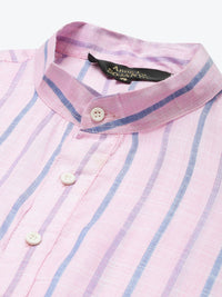 Anug by SOJANYA Men Pink & Blue Striped Kurta