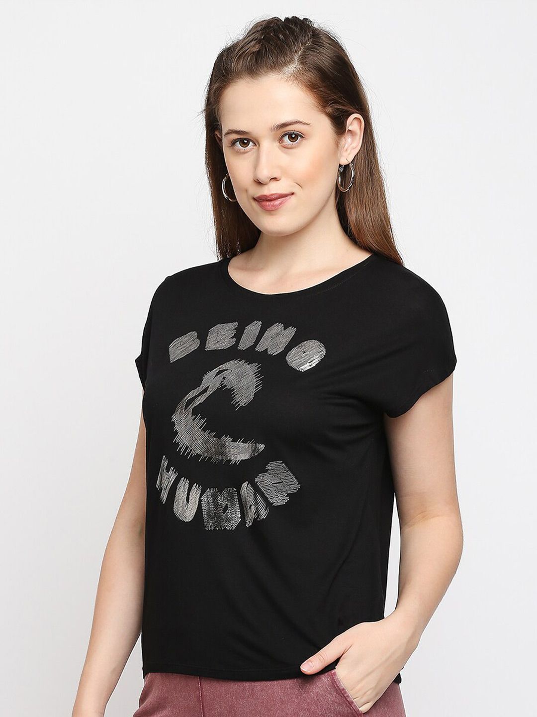 Being Human Typography Printed T-shirt