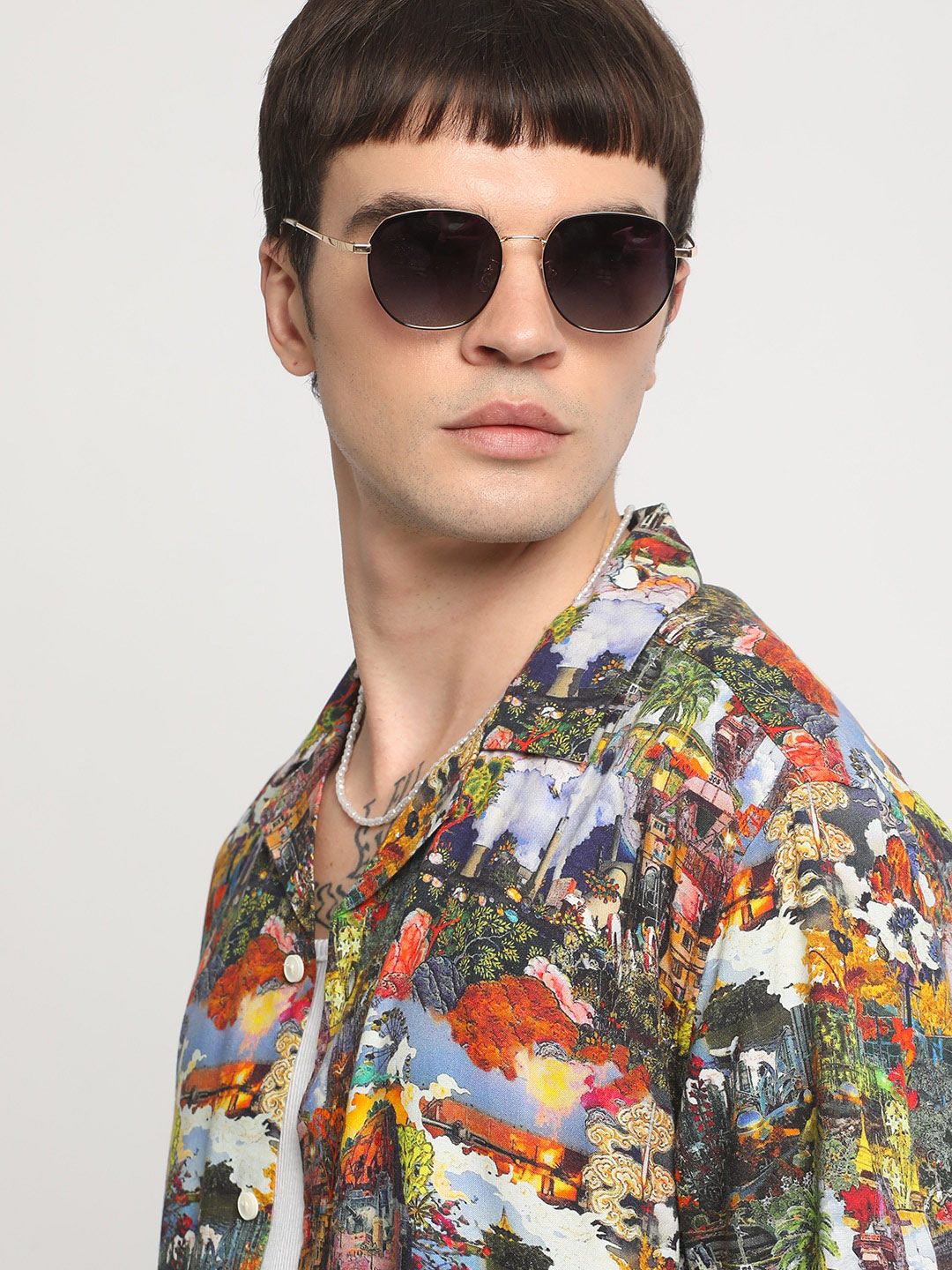 THE BEAR HOUSE Floral Printed Cotton Casual Shirt