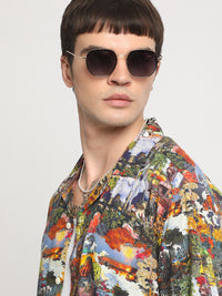 THE BEAR HOUSE Floral Printed Cotton Casual Shirt