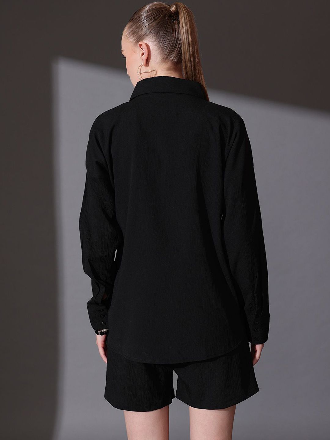 STREET 9 Self Design Shirt & Shorts Set