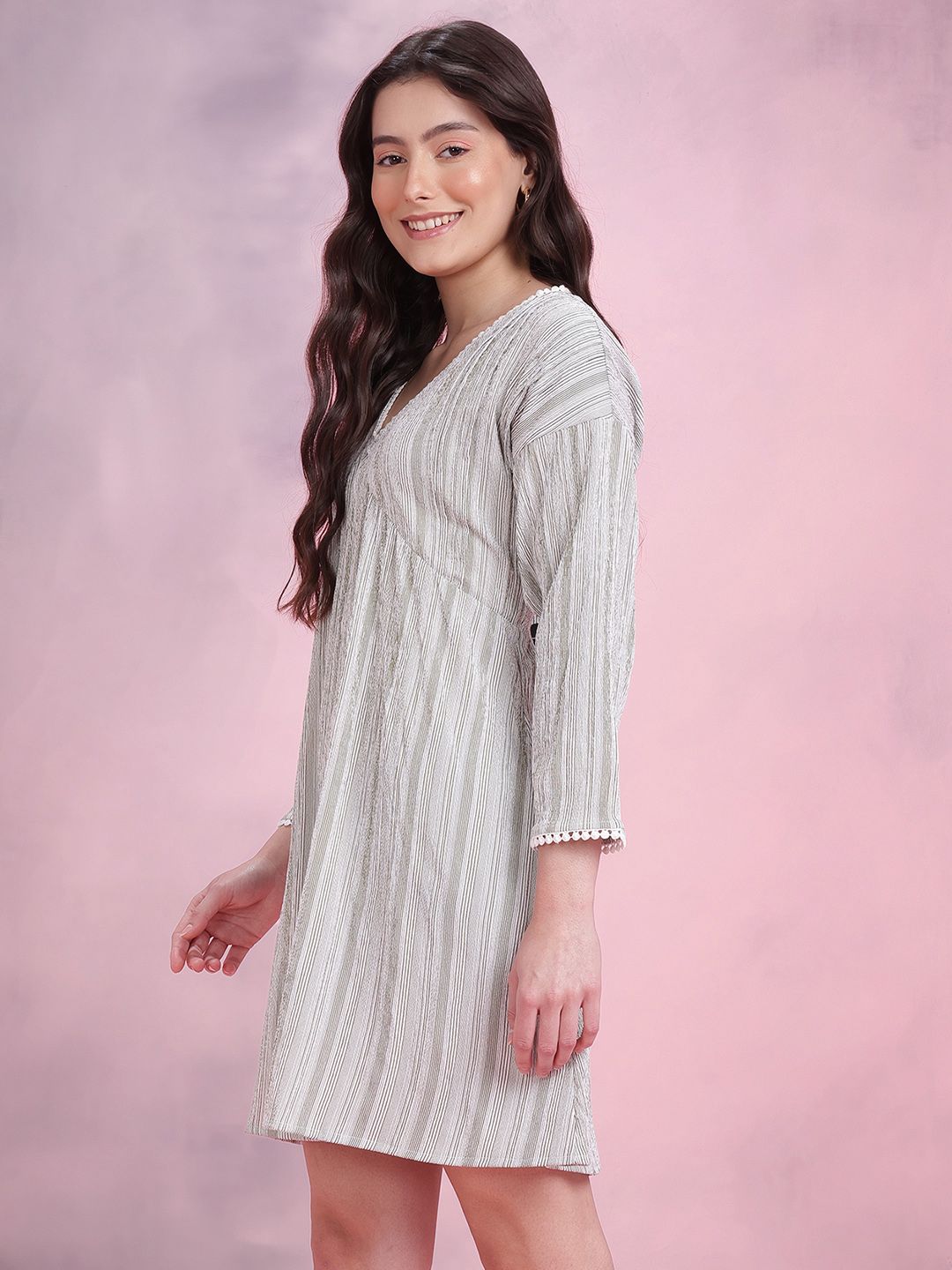 DressBerry Striped A-Line Dress