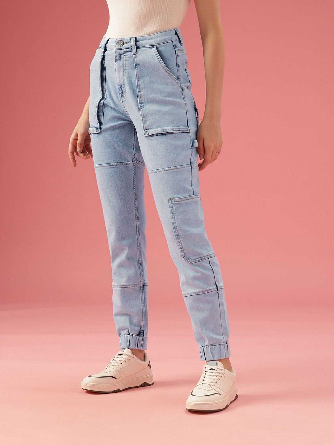 DressBerry Women Jogger High-Rise Light Fade Stretchable Jeans