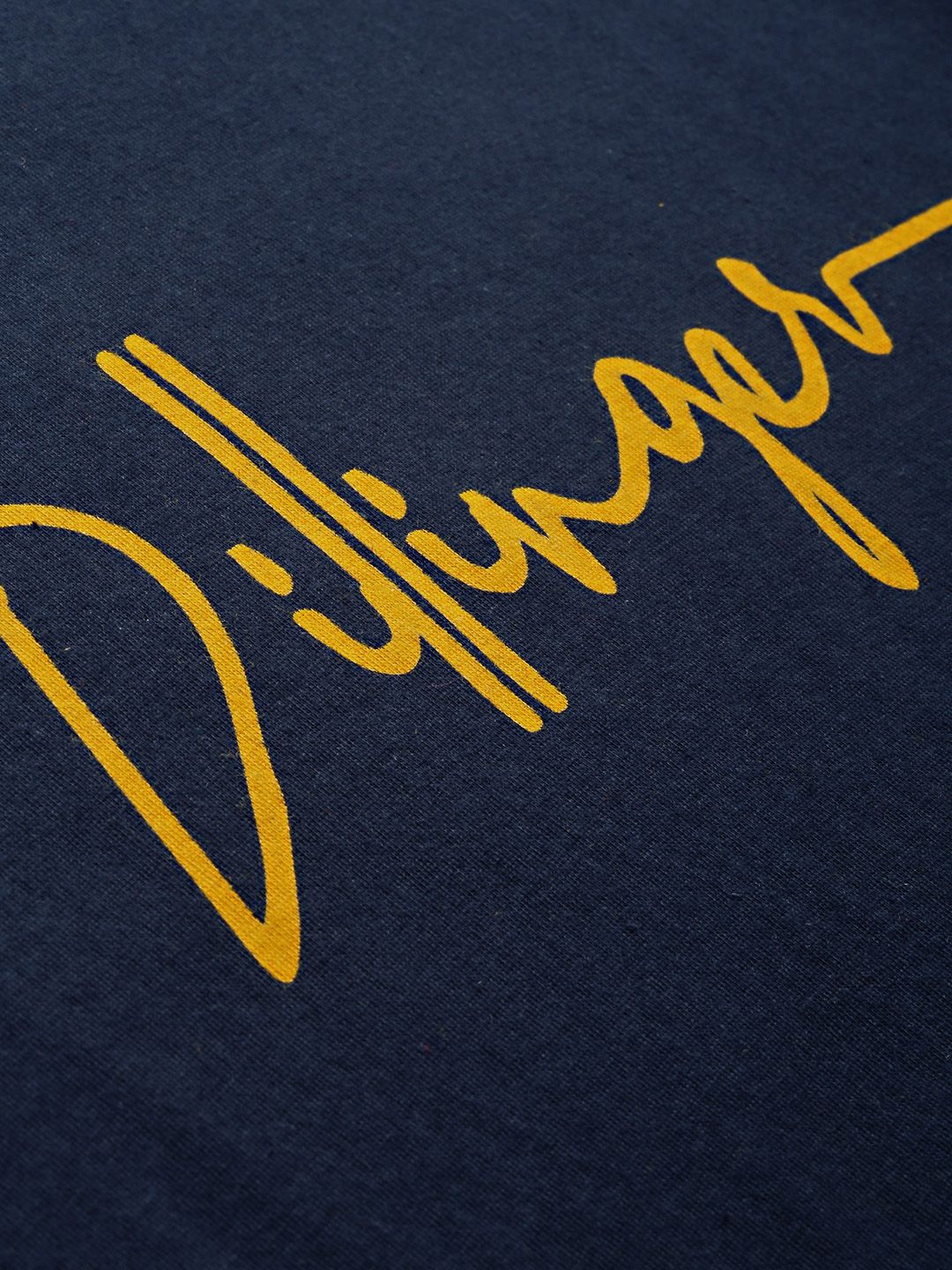 DILLINGER Women Navy Blue Printed Round Neck Pure Cotton T-shirt