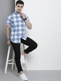 The Indian Garage Co Men Windowpane Checked Casual Shirt