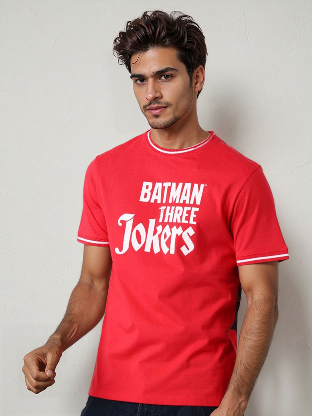 The Indian Garage Co Men Batman Graphic Printed Round Neck Cotton T-shirt