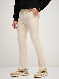 THE BEAR HOUSE Men Solid 4 Way Stretch Formal Trouser