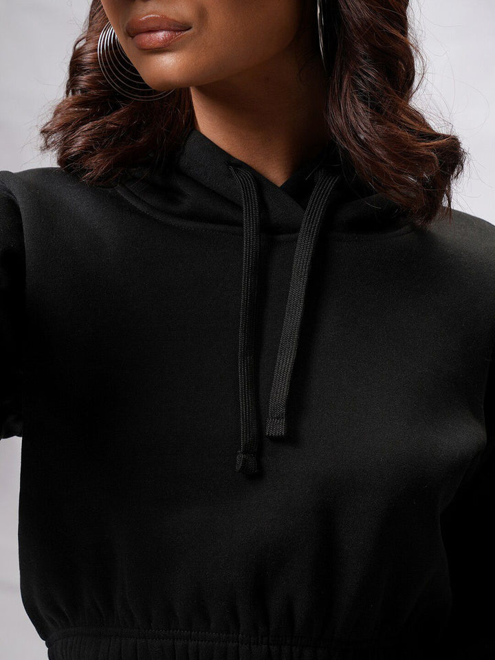 Tokyo Talkies Crop Hooded Sweatshirt with Wide Leg Trousers