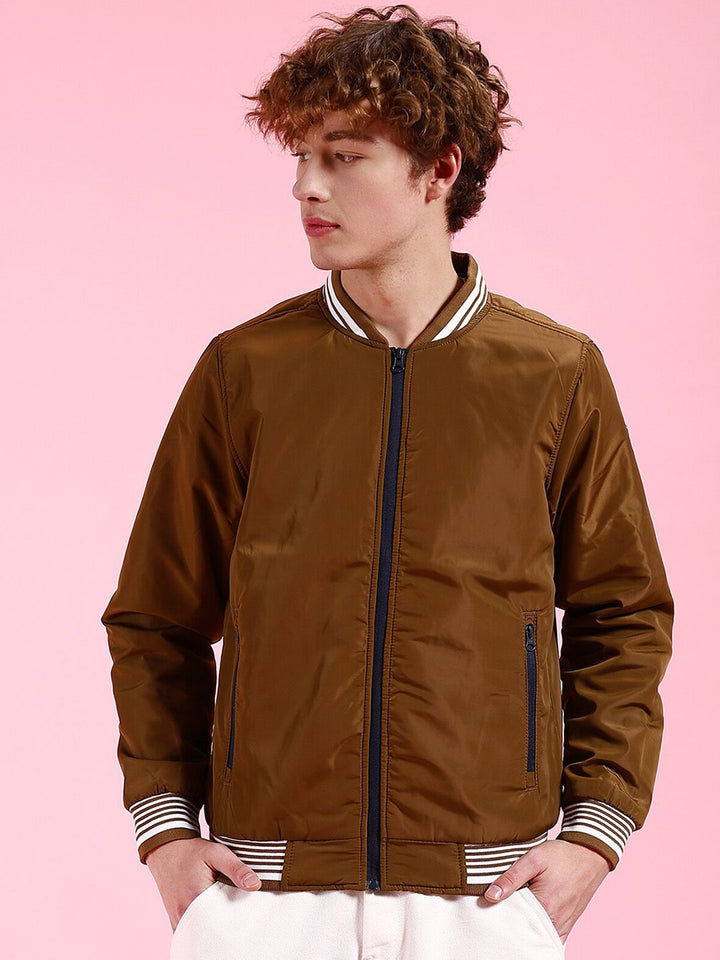 The Indian Garage Co Men Khaki Camouflage Checked Longline Outdoor Tailored Jacket