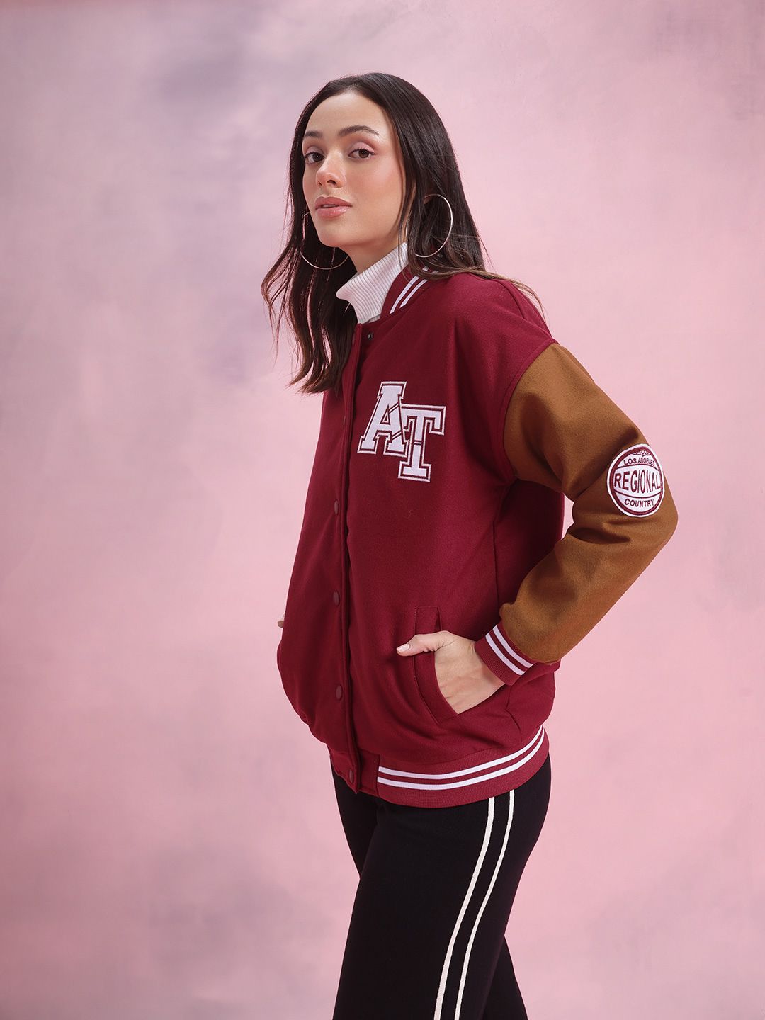 DressBerry Applique Detail Bomber Jacket