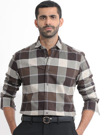 RARE RABBIT Men Newton Checked Slim Fit Classic Cotton Shirt