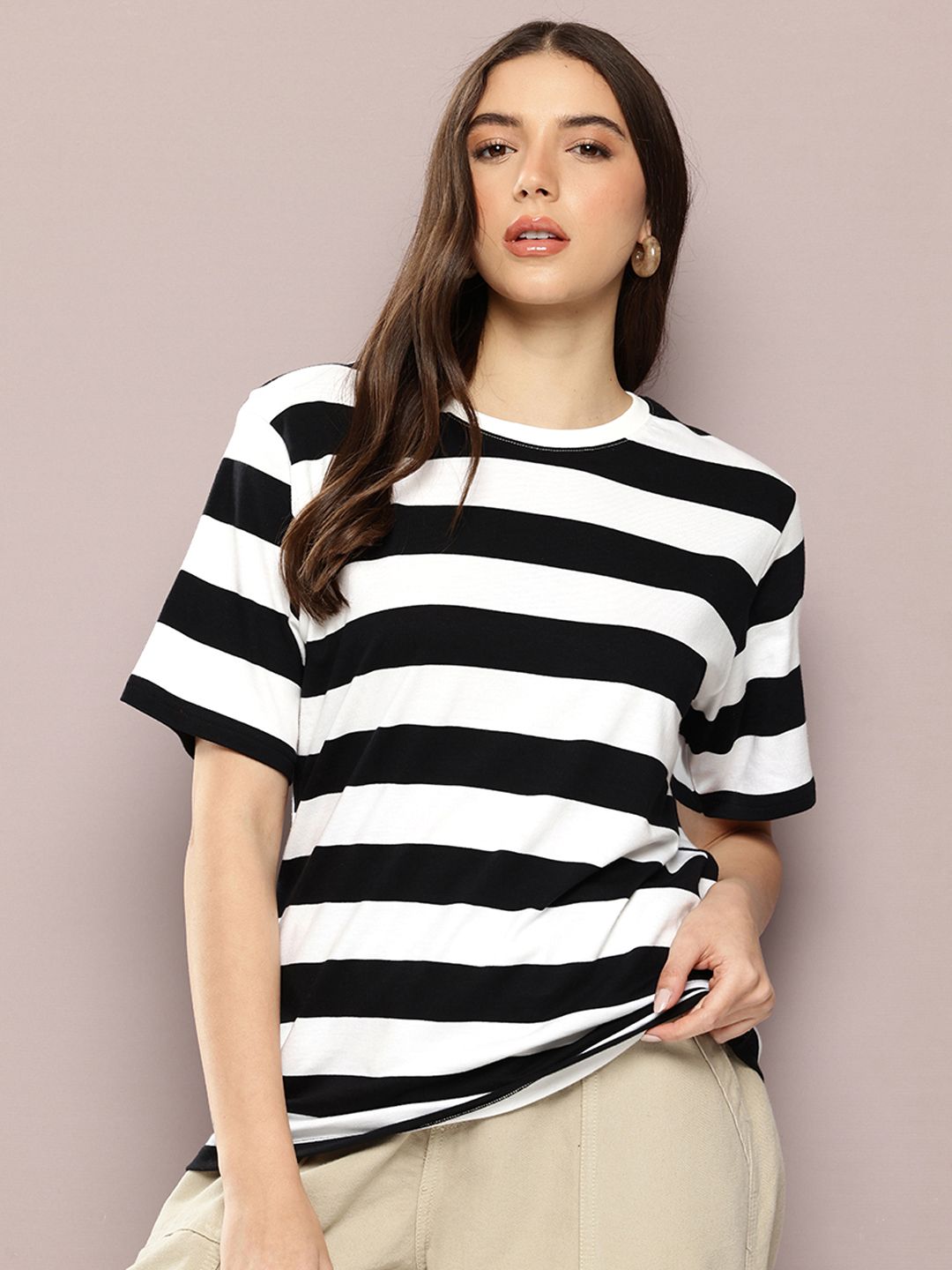 Dillinger Womens Short Sleeve Oversized Yarn Dyed Tshirt