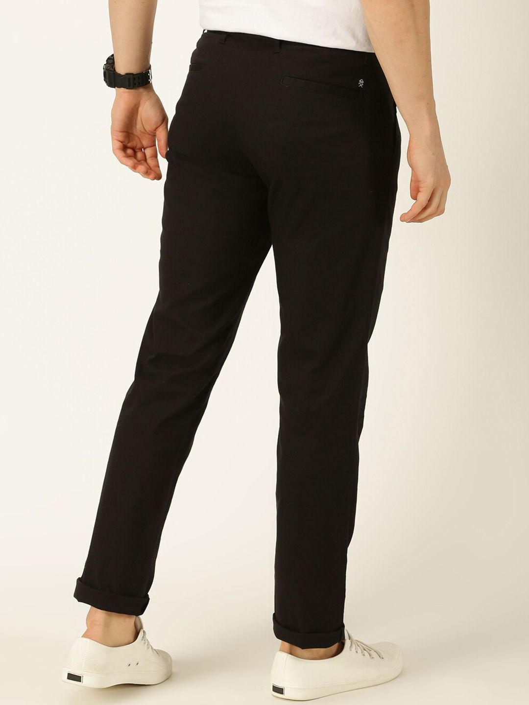 Thomas Scott Men Smart Linen Cotton Pleated Chino Trouser
