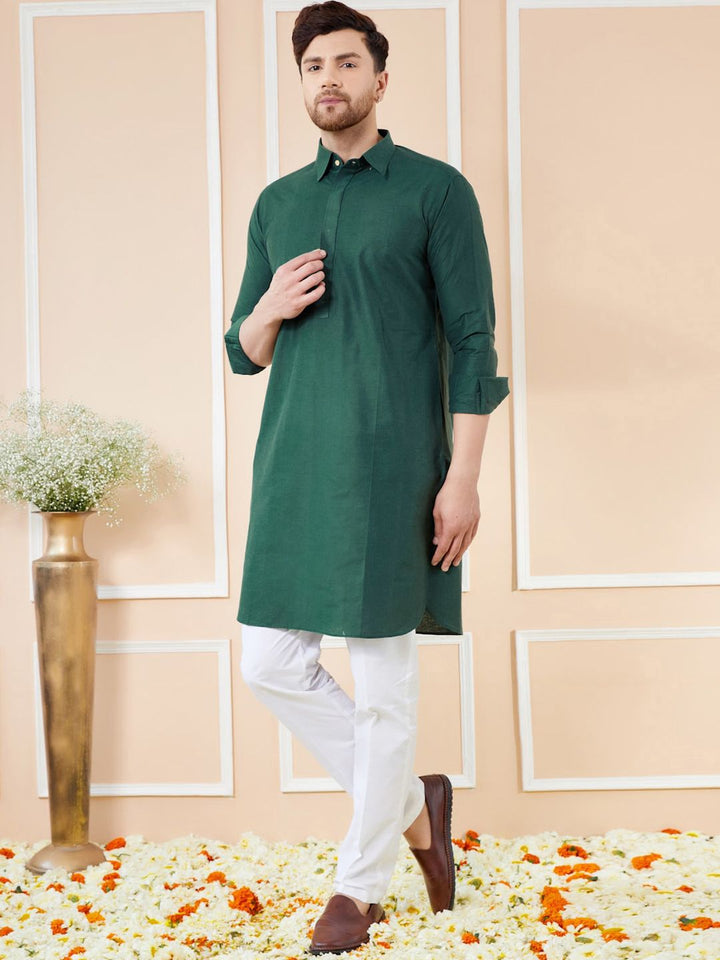 See Designs Shirt Collar Cotton Pathani Kurta